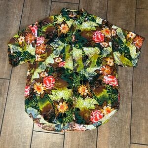 Vintage GUESS Mens button Down floral shirt sz XL 25 PTP